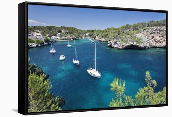 Bay of Cala Figuera, Majorca (Mallorca), Balearic Islands (Islas Baleares)-Markus Lange-Framed Stretched Canvas