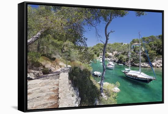 Bay of Cala Figuera, Majorca (Mallorca), Balearic Islands (Islas Baleares)-Markus Lange-Framed Stretched Canvas