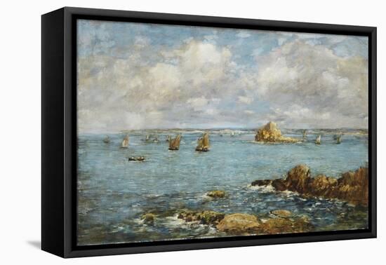 Bay of Douarnenez-Eugène Boudin-Framed Stretched Canvas