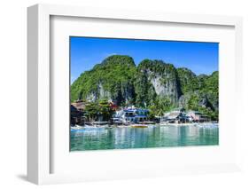 Bay of El Nido with Outrigger Boats, Bacuit Archipelago, Palawan, Philippines-Michael Runkel-Framed Photographic Print