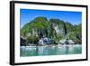 Bay of El Nido with Outrigger Boats, Bacuit Archipelago, Palawan, Philippines-Michael Runkel-Framed Photographic Print