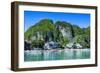 Bay of El Nido with Outrigger Boats, Bacuit Archipelago, Palawan, Philippines-Michael Runkel-Framed Photographic Print