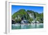 Bay of El Nido with Outrigger Boats, Bacuit Archipelago, Palawan, Philippines-Michael Runkel-Framed Photographic Print