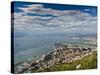 Bay of Gibraltar and Gibraltar Town from the Top of the Rock, Gibraltar, Europe-Giles Bracher-Stretched Canvas