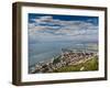 Bay of Gibraltar and Gibraltar Town from the Top of the Rock, Gibraltar, Europe-Giles Bracher-Framed Photographic Print