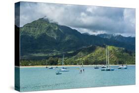 Bay of Hanalai on the Island of Kauai, Hawaii, United States of America, Pacific-Michael Runkel-Stretched Canvas