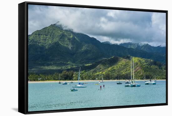 Bay of Hanalai on the Island of Kauai, Hawaii, United States of America, Pacific-Michael Runkel-Framed Stretched Canvas