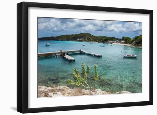 Bay of Kleine St. Michel in Curacao, ABC Islands, Netherlands Antilles, Caribbean, Central America-Michael Runkel-Framed Photographic Print