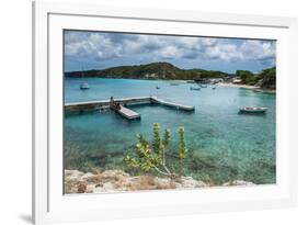 Bay of Kleine St. Michel in Curacao, ABC Islands, Netherlands Antilles, Caribbean, Central America-Michael Runkel-Framed Photographic Print