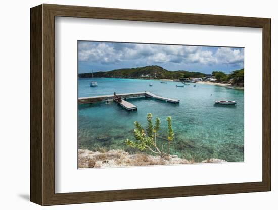 Bay of Kleine St. Michel in Curacao, ABC Islands, Netherlands Antilles, Caribbean, Central America-Michael Runkel-Framed Photographic Print