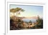 Bay of Naples with Dancing Italians, C.1850-Carl Wilhelm Goetzloff-Framed Giclee Print