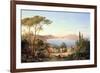 Bay of Naples with Dancing Italians, C.1850-Carl Wilhelm Goetzloff-Framed Giclee Print