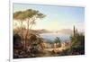 Bay of Naples with Dancing Italians, C.1850-Carl Wilhelm Goetzloff-Framed Premium Giclee Print