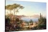 Bay of Naples with Dancing Italians, C.1850-Carl Wilhelm Goetzloff-Stretched Canvas