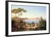 Bay of Naples with Dancing Italians, C.1850-Carl Wilhelm Goetzloff-Framed Giclee Print