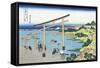 Bay of Noboto-Katsushika Hokusai-Framed Stretched Canvas