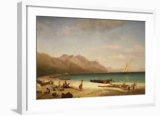 Bay of Salerno, 1858-Albert Bierstadt-Framed Giclee Print