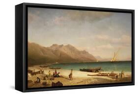 Bay of Salerno, 1858-Albert Bierstadt-Framed Stretched Canvas