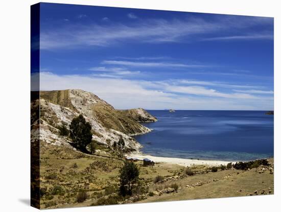 Bay on Isla del Sol, Lake Titicaca, Bolivia, South America-Simon Montgomery-Stretched Canvas