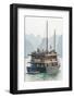 Bay, Vietnam (UNESCO World Heritage Site). Junk in the bay.-Tom Haseltine-Framed Photographic Print