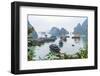 Bay, Vietnam (UNESCO World Heritage Site). Junks in the bay.-Tom Haseltine-Framed Photographic Print