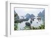 Bay, Vietnam (UNESCO World Heritage Site). Junks in the bay.-Tom Haseltine-Framed Photographic Print