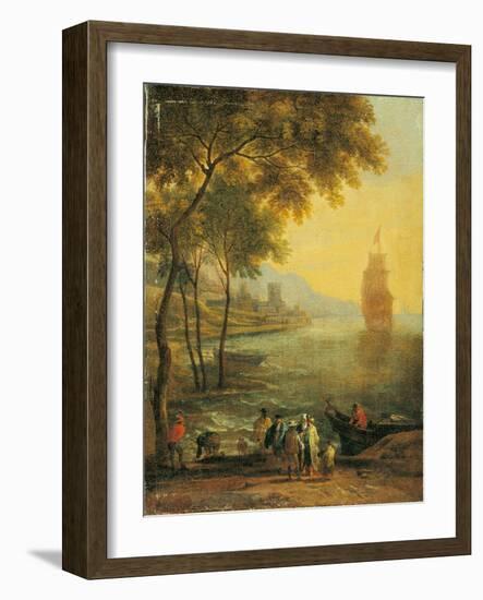 Bay with Boats and Figures-Pieter Bout and Adriaen Frans Boudewijns-Framed Art Print