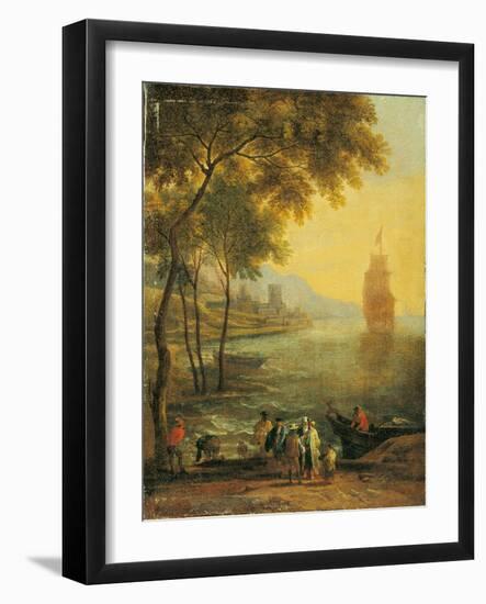 Bay with Boats and Figures-Pieter Bout and Adriaen Frans Boudewijns-Framed Art Print