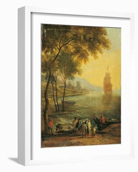 Bay with Boats and Figures-Pieter Bout and Adriaen Frans Boudewijns-Framed Art Print