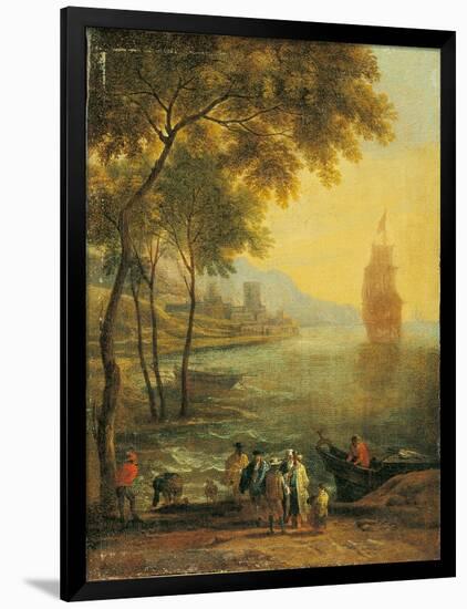 Bay with Boats and Figures-Pieter Bout and Adriaen Frans Boudewijns-Framed Art Print