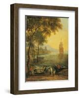 Bay with Boats and Figures-Pieter Bout and Adriaen Frans Boudewijns-Framed Art Print