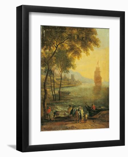 Bay with Boats and Figures-Pieter Bout and Adriaen Frans Boudewijns-Framed Art Print