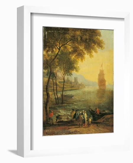 Bay with Boats and Figures-Pieter Bout and Adriaen Frans Boudewijns-Framed Art Print