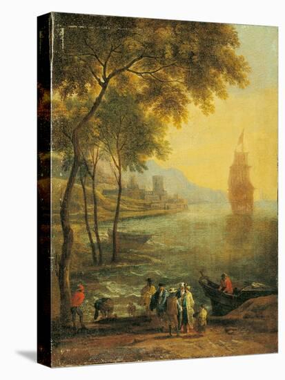 Bay with Boats and Figures-Pieter Bout and Adriaen Frans Boudewijns-Stretched Canvas