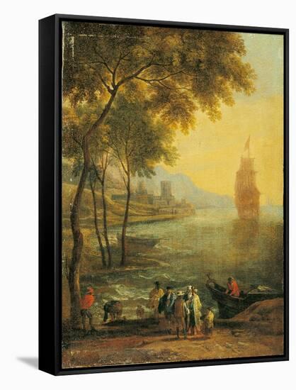 Bay with Boats and Figures-Pieter Bout and Adriaen Frans Boudewijns-Framed Stretched Canvas