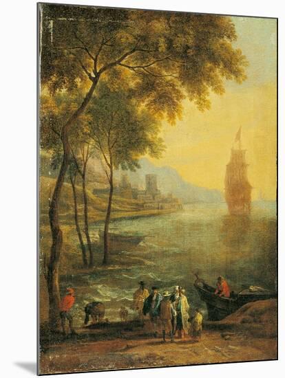 Bay with Boats and Figures-Pieter Bout and Adriaen Frans Boudewijns-Mounted Art Print