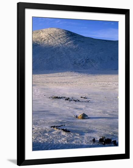 Bayan-Olgii Province, Yurts in Winter, Mongolia-Paul Harris-Framed Photographic Print