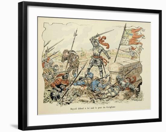 Bayard Defends Alone the Garigliano Bridge-Paul de Semant-Framed Art Print