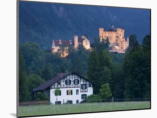 Bayern/Bavaria, Deutsche Alpenstrasse, Schwangau, Schloss Hohenschwangau, Germany-Walter Bibikow-Mounted Photographic Print