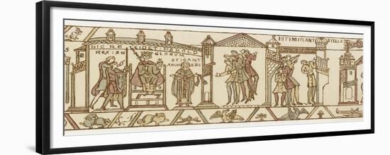 Bayeux Tapestry: at the Coronation Astrologers are Dismayed by the Appearance of Halley's Comet-null-Framed Premium Giclee Print