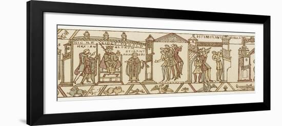 Bayeux Tapestry: at the Coronation Astrologers are Dismayed by the Appearance of Halley's Comet-null-Framed Art Print
