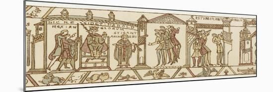 Bayeux Tapestry: at the Coronation Astrologers are Dismayed by the Appearance of Halley's Comet-null-Mounted Art Print