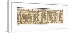 Bayeux Tapestry: at the Coronation Astrologers are Dismayed by the Appearance of Halley's Comet-null-Framed Art Print