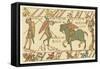 Bayeux Tapestry: Battle of Hastings a Sentinel Tells Harold of the Approaching Normans-null-Framed Stretched Canvas