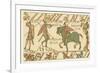 Bayeux Tapestry: Battle of Hastings a Sentinel Tells Harold of the Approaching Normans-null-Framed Art Print