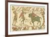 Bayeux Tapestry: Battle of Hastings a Sentinel Tells Harold of the Approaching Normans-null-Framed Art Print