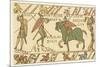 Bayeux Tapestry: Battle of Hastings a Sentinel Tells Harold of the Approaching Normans-null-Mounted Art Print