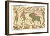 Bayeux Tapestry: Battle of Hastings a Sentinel Tells Harold of the Approaching Normans-null-Framed Art Print