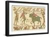 Bayeux Tapestry: Battle of Hastings a Sentinel Tells Harold of the Approaching Normans-null-Framed Art Print