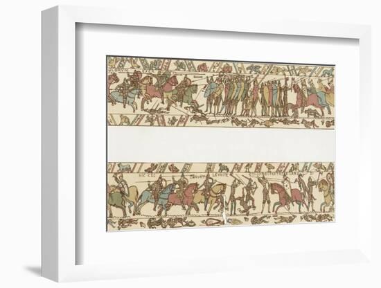 Bayeux Tapestry: Battle of Hastings the Norman Horsemen Charge the English Infantry-null-Framed Photographic Print
